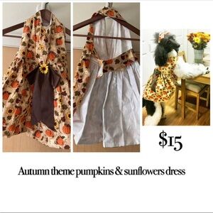 Pumpkin and Sunflower Dog Dress